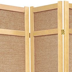Wood and Jute 6 foot 5 panel Room Divider (China)