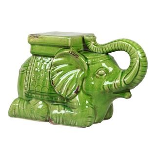 Ceramic Antique Green Elephant