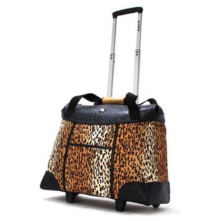Olympia Deluxe Leopard Womens Rolling 17 inch Laptop Tote