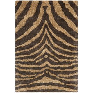 Handmade Tiger Beige/ Brown New Zealand Wool Rug (2 x 3)