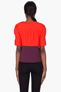 Marc By Marc Jacobs Red Combo Anya Crepe Blouse for women