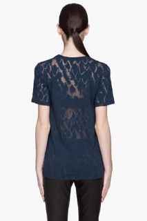 Matthew Williamson Blue Mottled Split seam T shirt for women