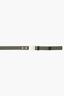 Rag & Bone Green Lether trimmed Army Belt for men