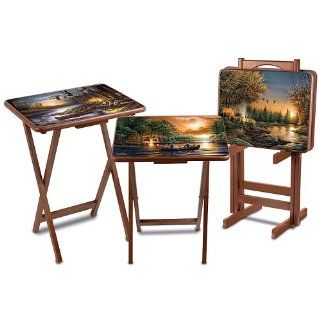 Terry Redlin Artistic Tray Tables Set Rustic Retreats