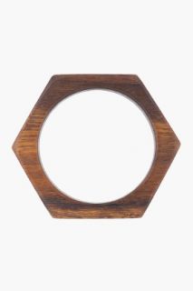 Marc By Marc Jacobs Brown Wooden Bolt Bangle for women