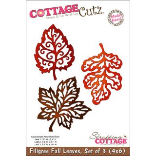 CottageCutz Die 4X6 3 Filigree Fall Leaves Made Easy Today $24.95