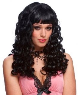 Adult Pirate Costume Wigs Long Black Curly Pin Up Wig