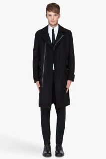 KRISVANASSCHE Black Wool cashmere Blend Coat for men