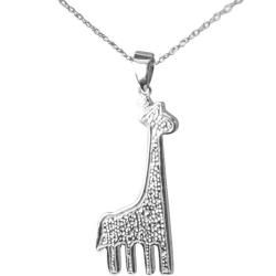 Sterling Silver Crystal Giraffe Necklace
