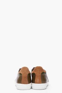 McQ Alexander McQueen Green Scalloped toe Leather Sneakers for men