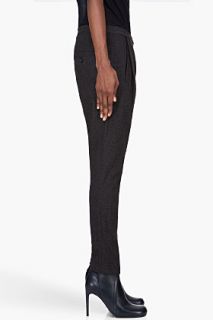Silent By Damir Doma Tapered Charcoal Wool Pleated Pants for women