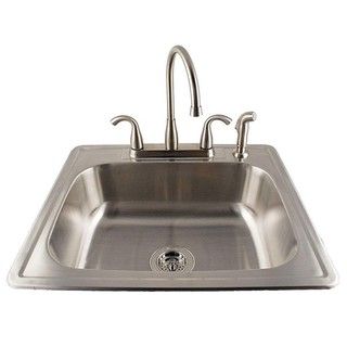 Drop in Stainless Kitchen Sink and Brushed Nickel Faucet Combo Kit