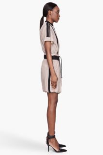 See by Chloé Pale Taupe And Black Silk Parachute Dress for women