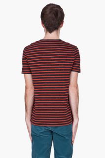 Paul Smith Jeans Red Regular Fit Striped T shirt for men