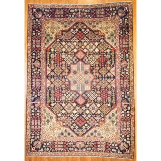 Persian Hand knotted Kashan Navy Wool Rug (910 x 1311)