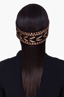 Rag & Bone Bronze Knit Metallic Lisbeth Headband for women