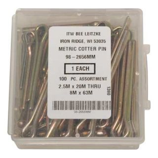 ITW Bee Leitzke 98 2656MM Cotter Pin Asst, Metric, 100 Pcs, 13 Sizes