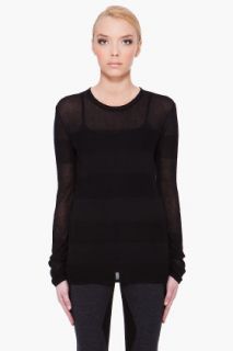 T By Alexander Wang Black Rayon Striped Sweater for women