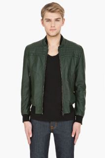 Rag & Bone Green Bombardier Leather Jacket for men