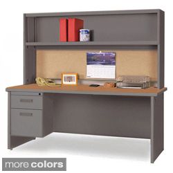 Marvel 60 inch Single Pedestal Steel Desk with Open Shelf Today $779