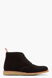Marc Jacobs Black Suede Braided Accent Trans chukka Boots for men