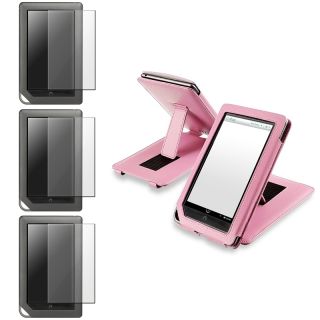 Pink Leather Case/ Screen Protector for  Nook Color