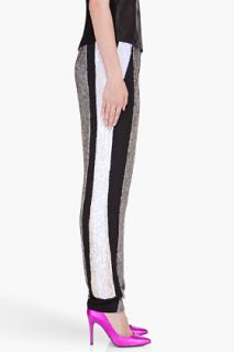3.1 Phillip Lim Grey Sequined Collage Silk Harem Pants for women