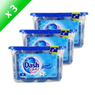 DASH 2en1 Lessive 21 capsules Source fraîcheur x3   Achat / Vente
