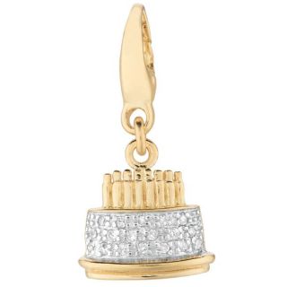 14k Gold over Silver 1/10ct TDW Diamond Birthday Cake Charm Today: $64