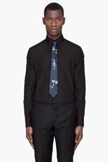 Givenchy Navy Blue Airplane Paisley Tie for men