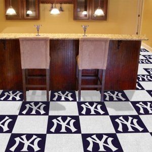 Fan Mats New York Yankees MLB Team Logo Carpet Tiles