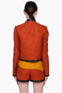 Proenza Schouler Leather Trimmed Tweed Jacket for women