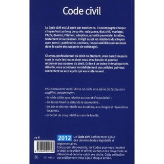 CODE CIVIL 2012   Achat / Vente livre Collectif pas cher  