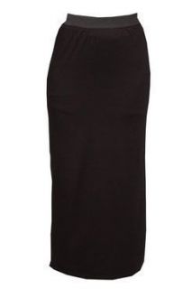 Womens Plus Size Black Long Maxi Skirt Clothing
