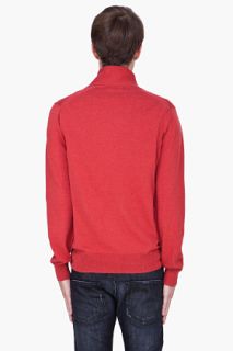 Paul Smith Jeans Red Shawl Collar Knit Sweater for men