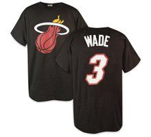 Miami Heat #3 Wade Name and Number T Shirt (Adult X Large
