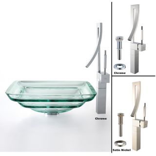 Kraus Oceania Clear Glass Sink/ Millennium Bathroom Faucet