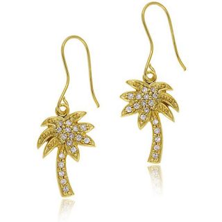 Icz Stonez 18k Gold over Sterling Silver Cubic Zirconia Palm Tree