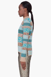 Matthew Williamson Teal Knitted Wool Sweater for women