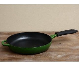 Lodge Green Enamel 11 inch Skillet with Silicone Handle Holder
