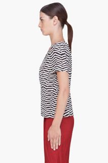 Marc By Marc Jacobs Silk Licorice Striped Blouse for women