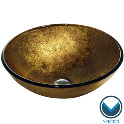 VIGO Liquid Gold Glass Vessel Bathroom Sink Today $90.60 4.7 (3