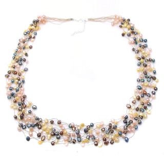 Multi Strand Muse Freshwater Pearl Long Necklace (Thailand