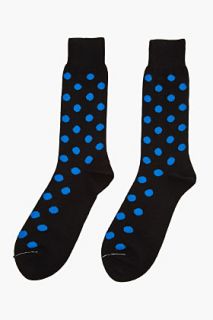Paul Smith  Black And Royal Blue Bright Spot Socks for men