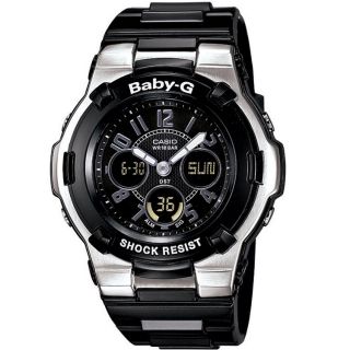 Casio Womens Baby G Shock Resistant Black/ Silver Sport Watch