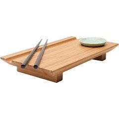 Joyce Chen 55 1106, Bamboo Sushi Board Set 6 inch by 10 1