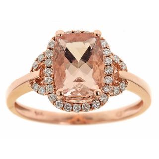 yach 14k Rose Gold Morganite and 1/5ct TDW Diamond Ring (G H, I1 I2