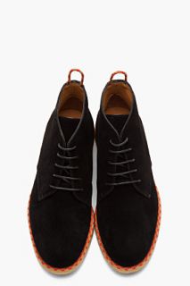 Marc Jacobs Black Suede Braided Accent Trans chukka Boots for men