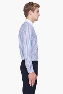 CARVEN Blue Striped Oxford Shirt for men