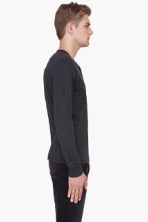 Wings + Horns Charcoal Cashmere Henley for men
